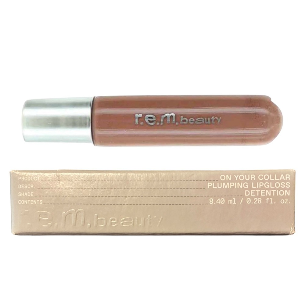 r.e.m. beauty On Your Collar Plumping Lip Gloss Detention Cool Nude NIB Original